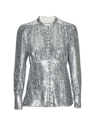 Pre-owned Rabanne Fil Coupé Button-front Blouse In Silver