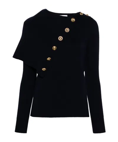 Rabanne Fine-knit Merino Wool Jumper In Black