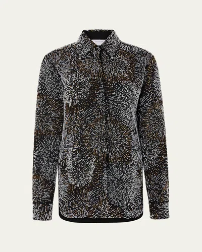 Rabanne Firework Embroidered Button-down Shirt In Multi