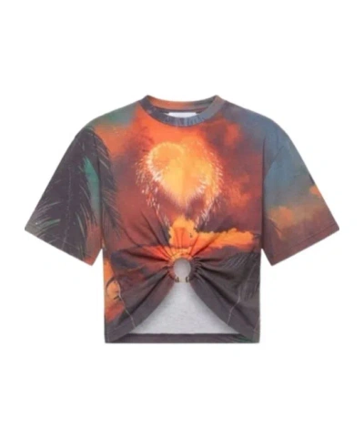 Rabanne Firework-printed Crewneck T-shirt In Multi