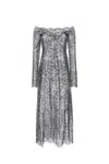 Rabanne Long Lace Dress In Gray