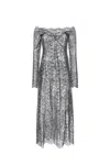 Rabanne Long Lace Dress In Gray