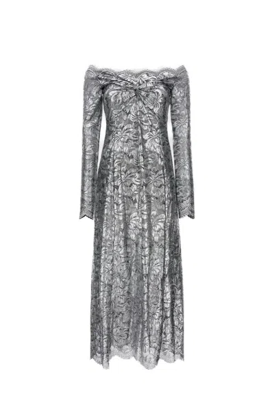 RABANNE FITTED GREY LACE DRESS