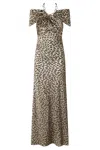 Rabanne Animal Print Sleeveless Gown In Gold
