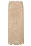 Rabanne Lace Midi Skirt In Neutrals