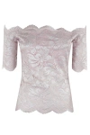 Rabanne Off-the-shoulder Lace Top With Floral Patterns