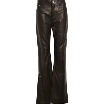 Rabanne Flare Lambskin Leather Pants In Black