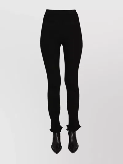 Rabanne Flare Leggings With Elastic Waistband In Black