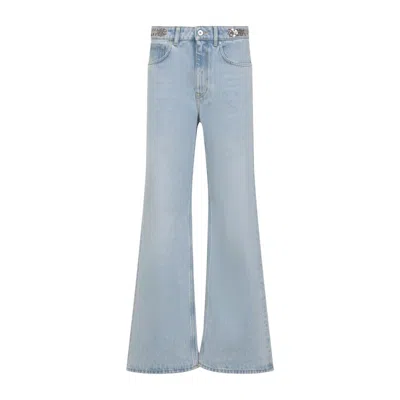 Rabanne Metallic Embellishment Flared Jeans In Blue