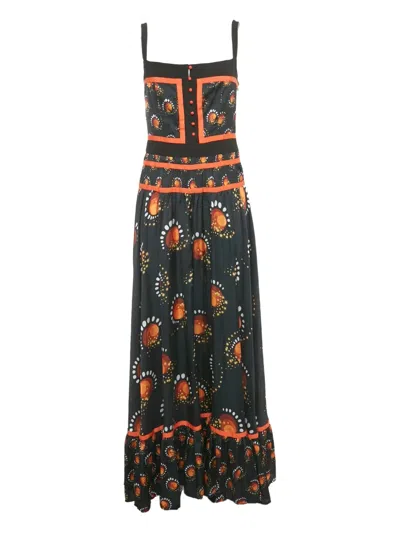 Pre-owned Rabanne Flared Maxi Dress In Black