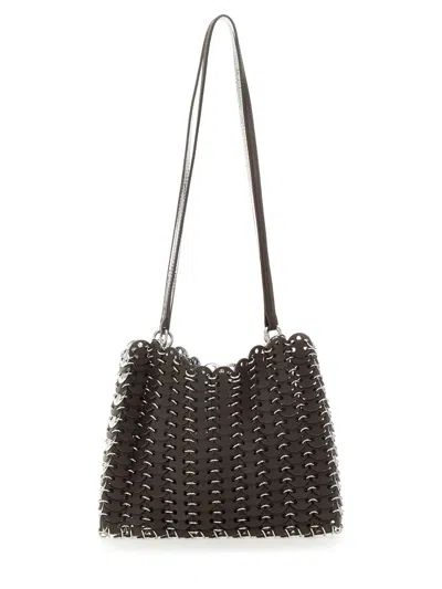 Rabanne 1969 Reversible Woven Leather Bag In Gray