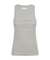 Rabanne Flocked-logo Sleeveless Top In Gray
