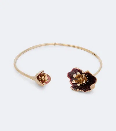 Rabanne Floral Cuff In Gold