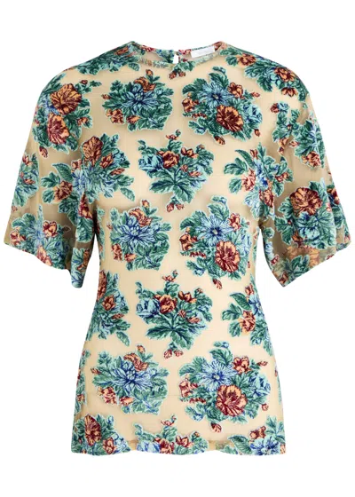 Rabanne Floral Devoré Semi-sheer Top