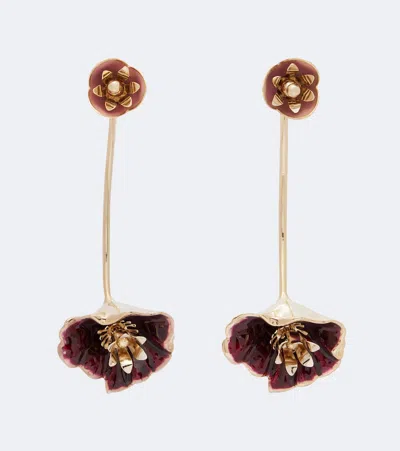 Rabanne Floral Drop Earrings In Gold