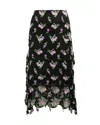Rabanne Floral Embroidered Skirt In Black Viscose In Black