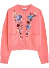 Rabanne Embroidered Crystal-embellished Wool And Cashmere-blend Cardigan In Pink Light