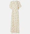Rabanne Womens Beige Floral-print Gathered Stretch-jersey Midi Dress In Beige