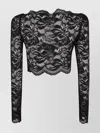 Rabanne Floral Lace Cropped Top