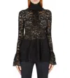 RABANNE FLORAL-LACE DETAILED HIGH NECK BLOUSE