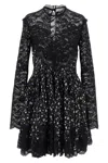 Rabanne Lace Floral Dress Keyhole Back In Black