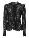 Rabanne Floral Lace High-neck Top In Black