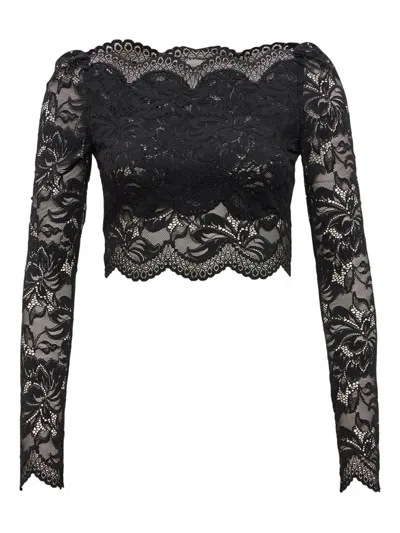 RABANNE FLORAL-LACE LONG-SLEEVE TOP