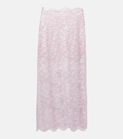 RABANNE FLORAL LACE MIDI SKIRT