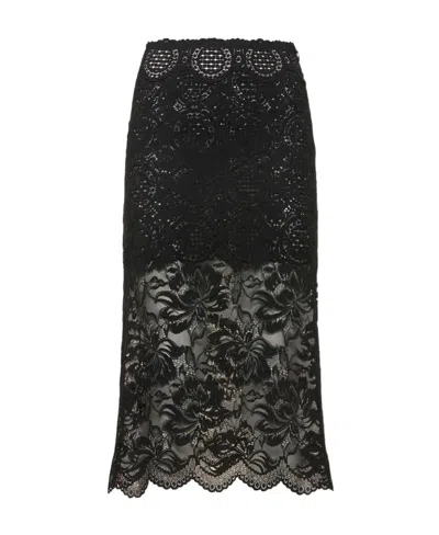 RABANNE PACO RABANNE LACE MIDI SKIRT