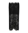 Rabanne Lace Cropped Midi Skirt In Black