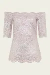 Rabanne Off-the-shoulder Lace Top With Floral Patterns