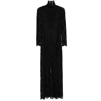 Rabanne Floral Lace-appliqué Maxi Dress In Black