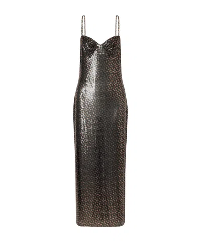 Rabanne Floral Maxi Dress In Black