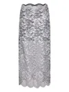 Rabanne Midi Skirt With Scalloped Waistline And Metallic Lace Fabric In Gray