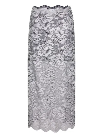RABANNE FLORAL MIDI SKIRT