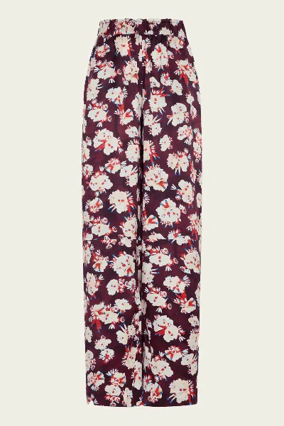 Rabanne Floral Patterned Straight Trouser In Magenta