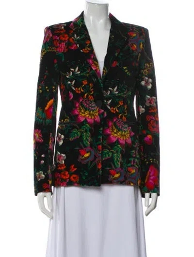 Pre-owned Rabanne Floral Print Blazer In Green