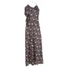 Rabanne Floral-print Chain-link Maxi Dress In Multicolor Polyester In Brown