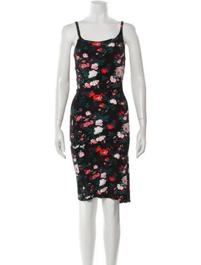 Pre-owned Rabanne Floral Print Knee-length Dress In Black