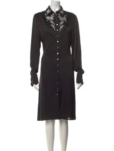 Pre-owned Rabanne Floral Print Knee-length Dress In Black