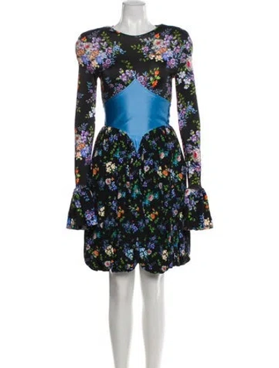 Pre-owned Rabanne Floral Print Knee-length Dress In Blue