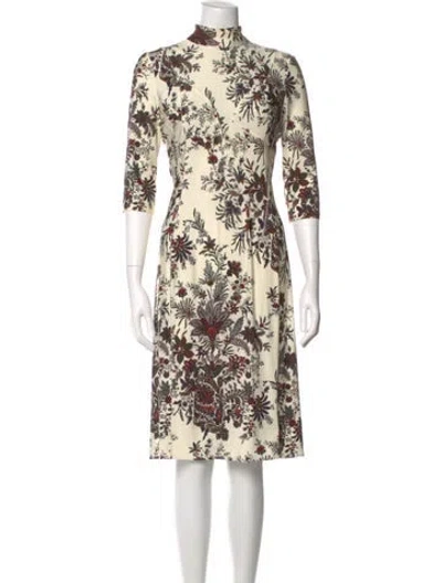 Pre-owned Rabanne Floral Print Knee-length Dress In Neutral