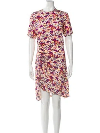 Pre-owned Rabanne Floral Print Knee-length Dress In Red