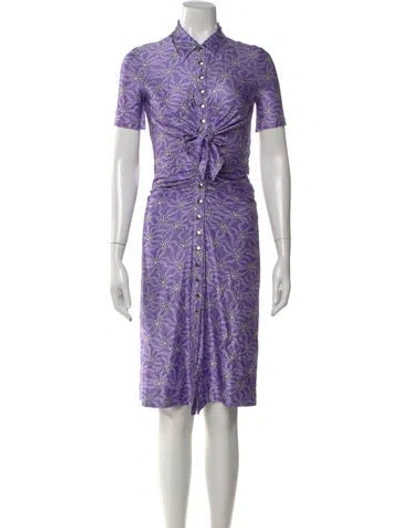 Pre-owned Rabanne Floral Print Knee-length Dress W/ Tags In Purple