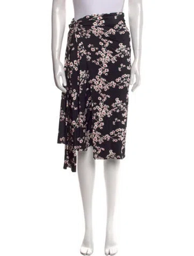 Pre-owned Rabanne Floral Print Knee-length Skirt In Black