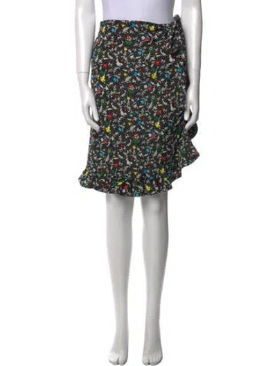 Pre-owned Rabanne Floral Print Knee-length Skirt In Black