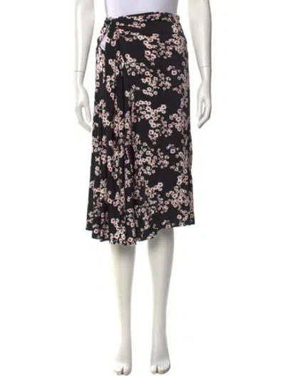 Pre-owned Rabanne Floral Print Knee-length Skirt In Black
