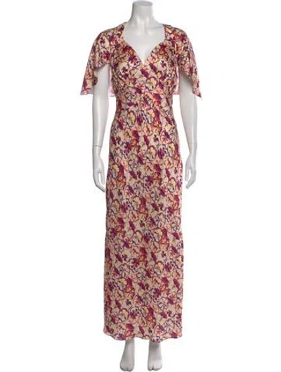 Pre-owned Rabanne Floral Print Long Dress