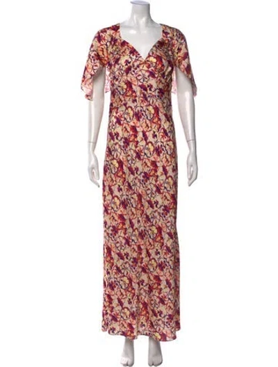 Pre-owned Rabanne Floral Print Long Dress