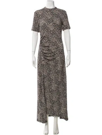 Pre-owned Rabanne Floral Print Long Dress In Black